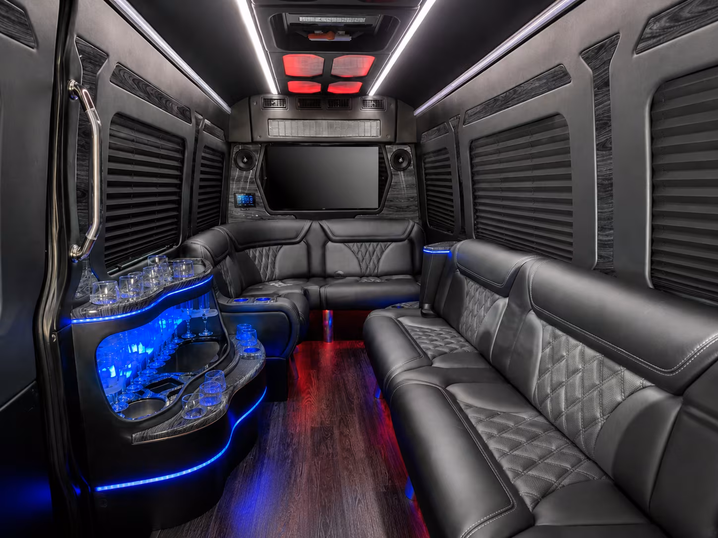 parma 40 passenger party bus interior
